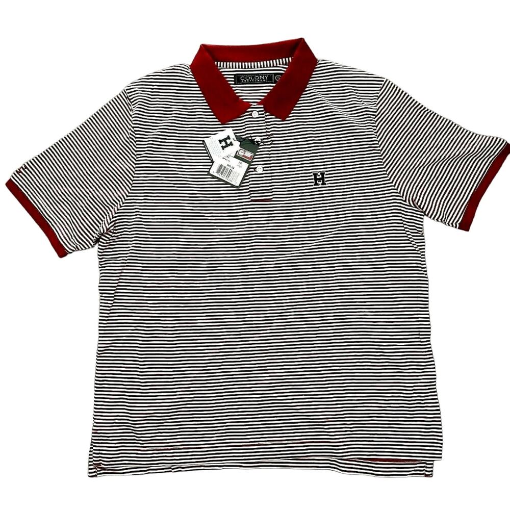 Harvard University Women's Striped Polo Colony Sportswear H Embroidered Small